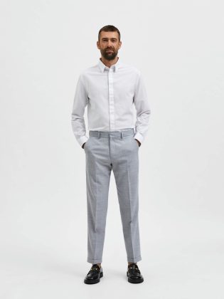 Mode Selected Homme Comfort Fit Hose Light Gray Anzüge & Blazer – 1