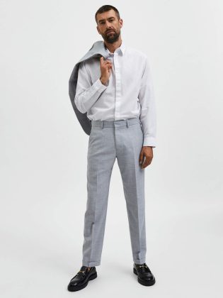 Mode Selected Homme Comfort Fit Hose Light Gray Anzüge & Blazer – 1